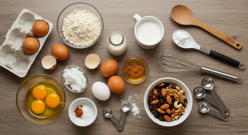 ingredientes
da receita saudável para crianças em uma mesa