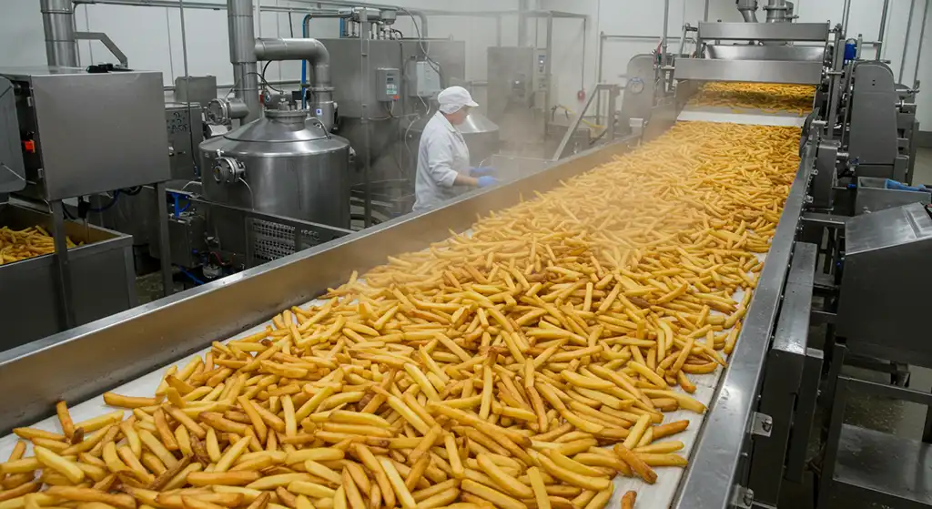 processo de fabricação da batata pré frita congelada