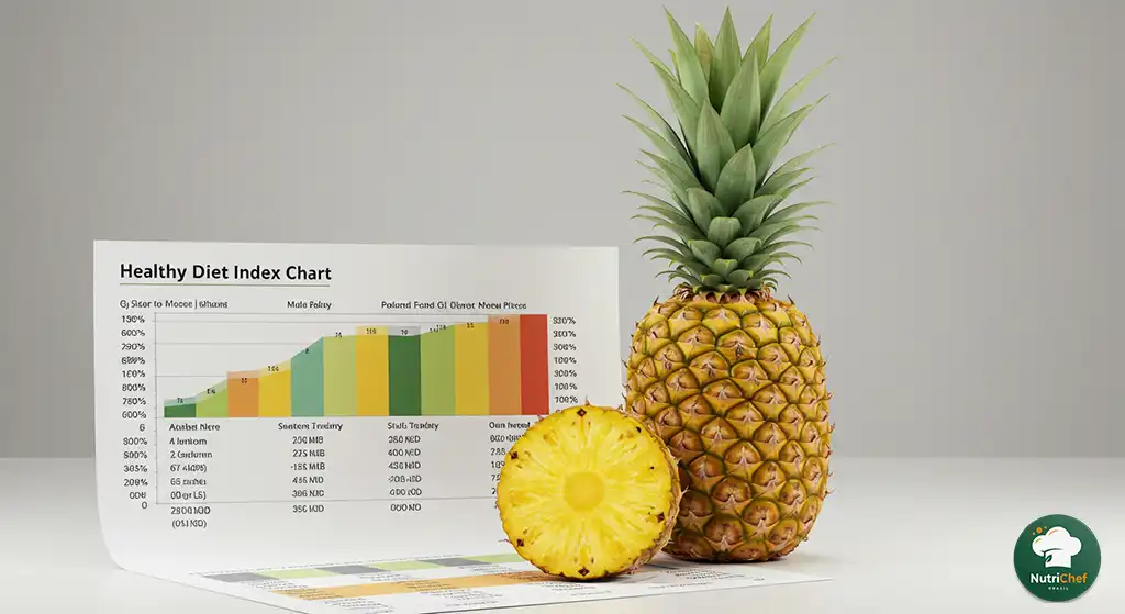 Infográfico com nutrientes do abacaxi
