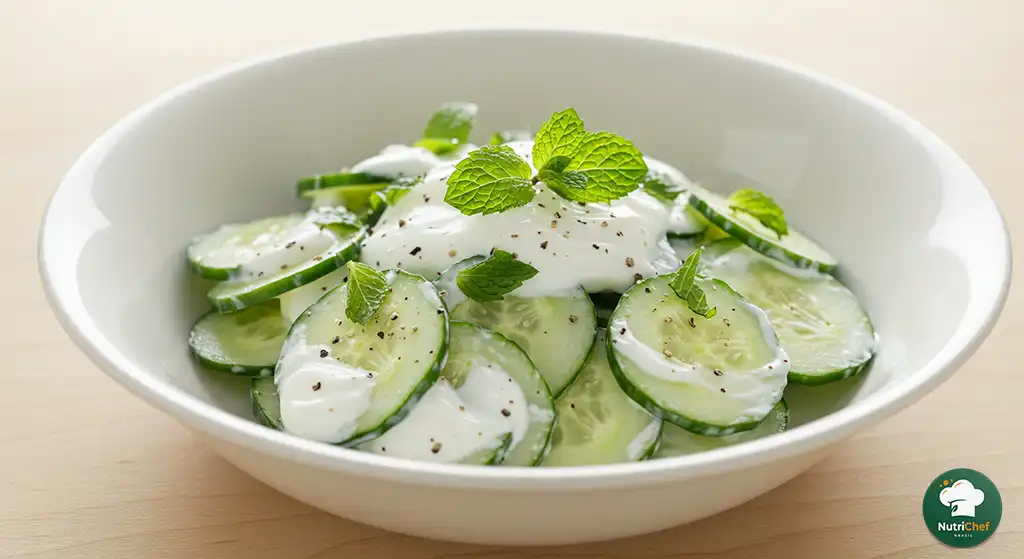 Como fazer salada de pepino com iogurte e hortelã para melhorar a digestão