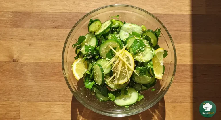 Como fazer salada de pepino funcional com limão, gengibre e ervas frescas