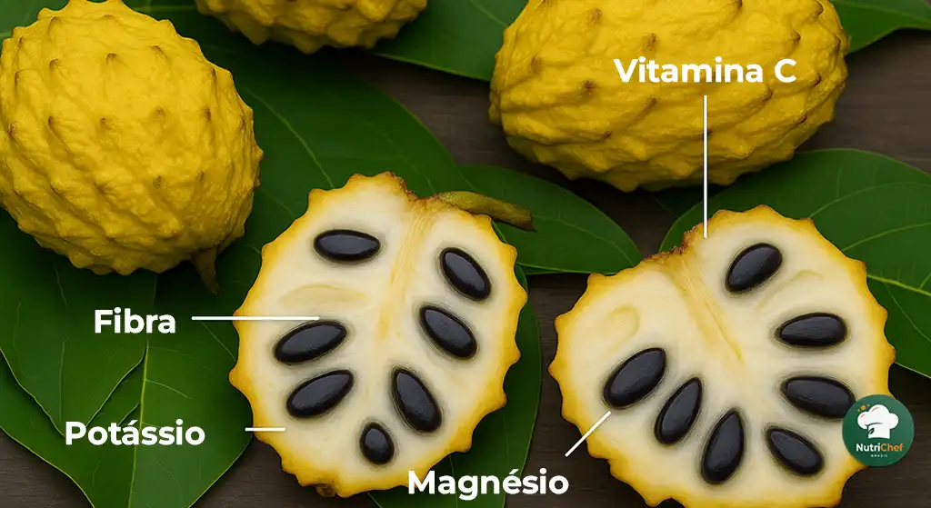 Nutrientes do araticum destacados na polpa