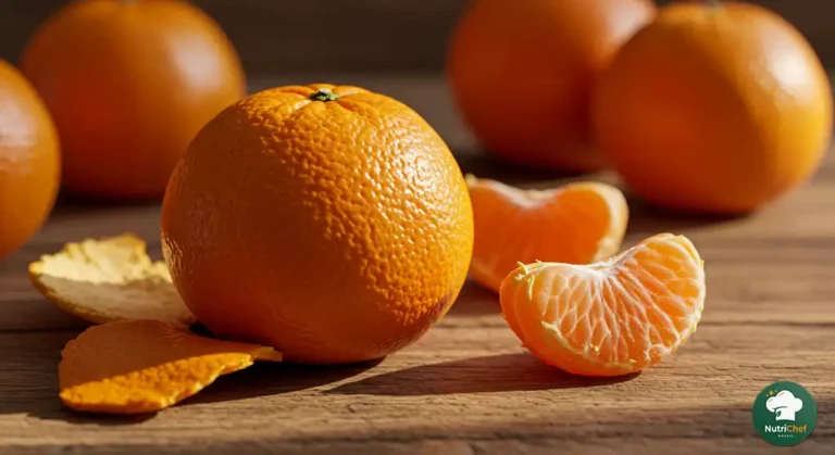 Tangerina e babaçu em mesa rústica