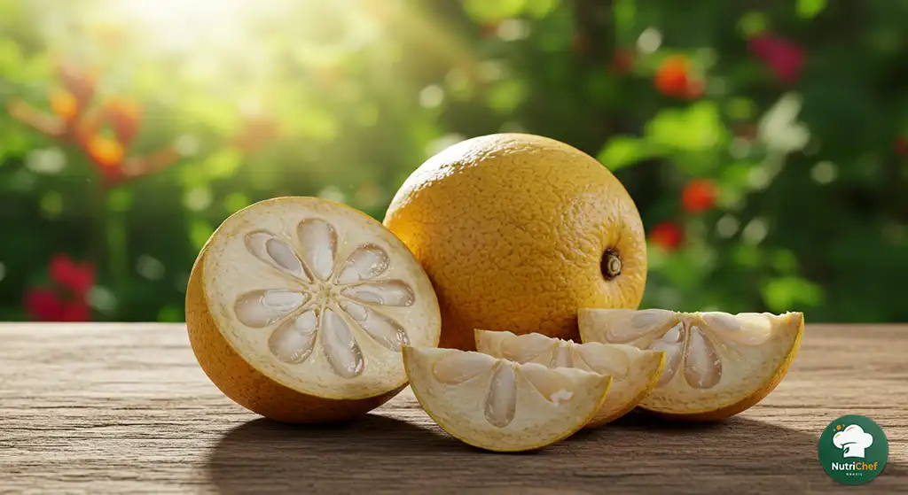 frutas com a Letra B: Imagem da fruta Bacuri com fundo natural