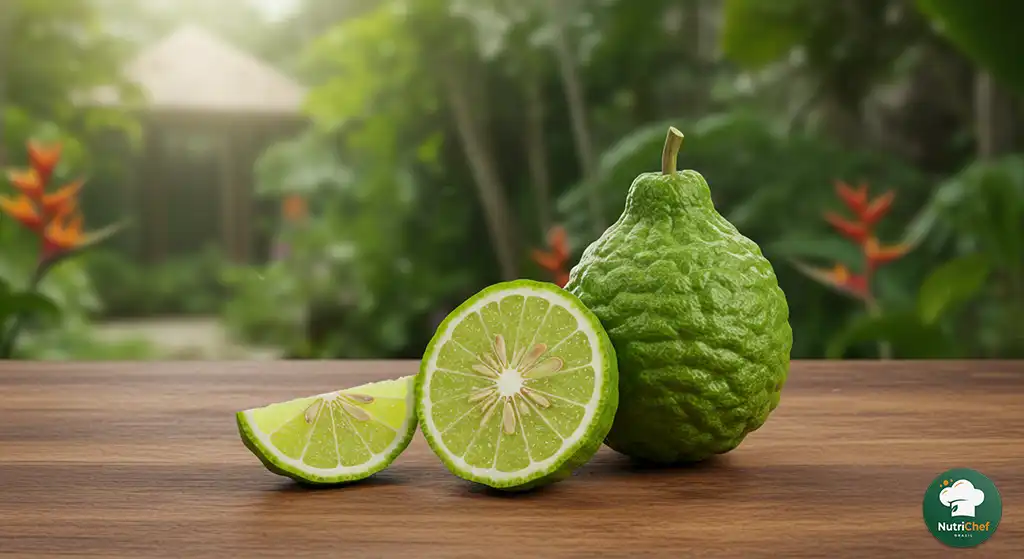 frutas com a Letra B: Imagem da fruta Bergamota com fundo natural