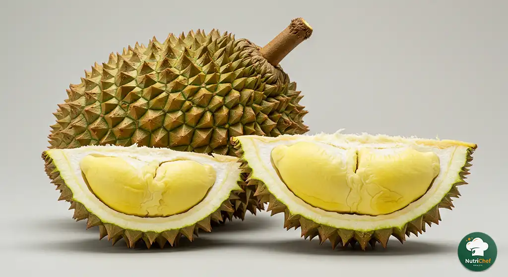 Durian aberto e inteiro - Frutas com a Letra D